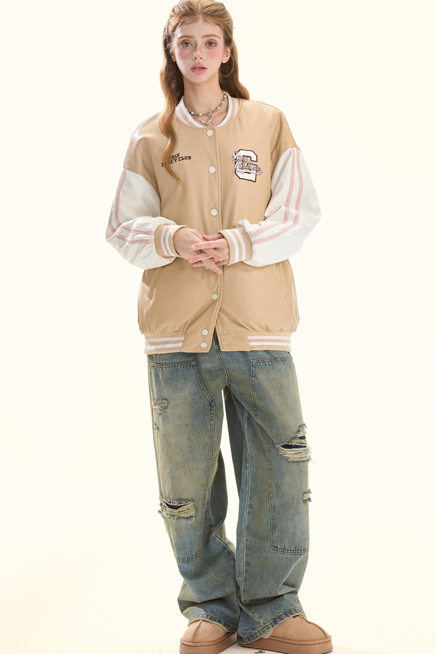 ウォッシュレトロデザインデニムパンツ