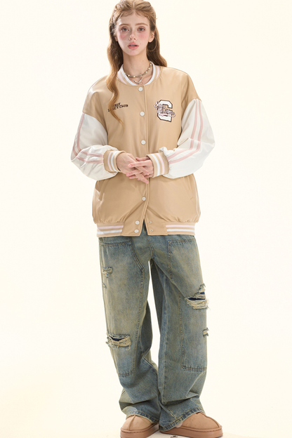 ウォッシュレトロデザインデニムパンツ