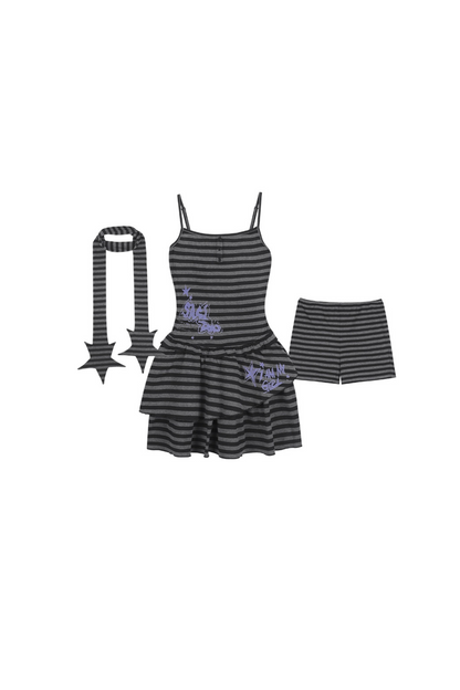 Striped Scrunchie Three-Piece Set