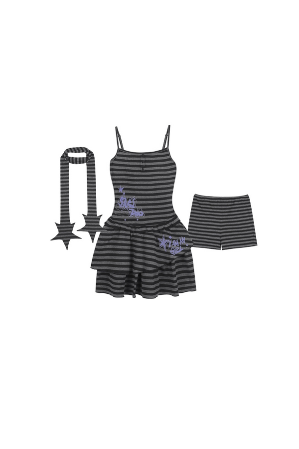 Striped Scrunchie Three-Piece Set