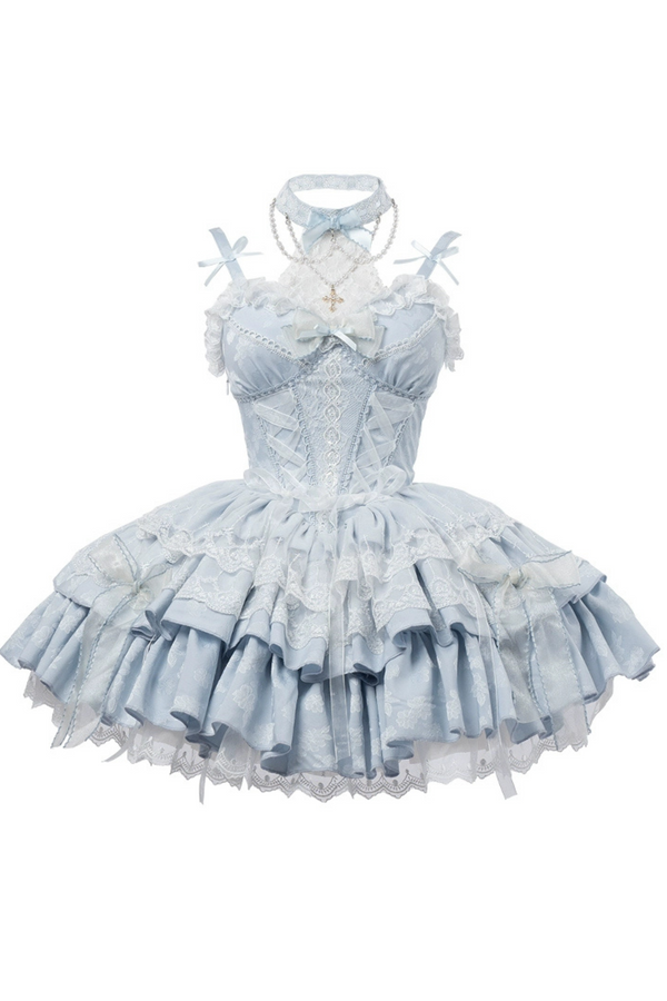 ポリールーバレエフランネルレースリボンロリータドレス