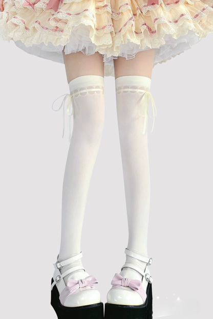 Ribbon Over-Knee Knee-High Socks