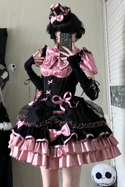 【3月10日予約締切】キャンディハートビートロリータシャツ+ジャンパースカート+ハット+リボン