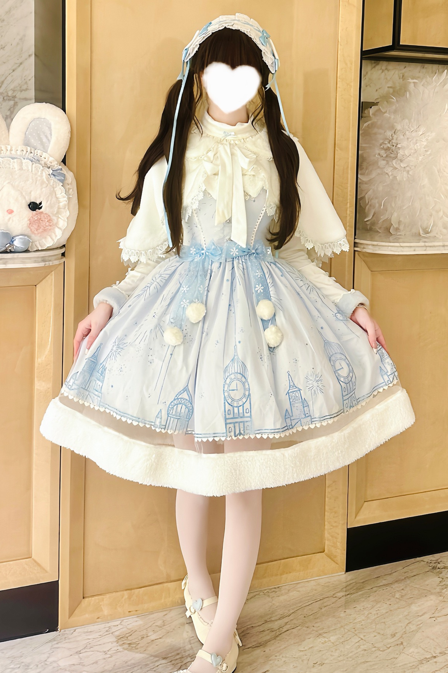 スノーフレークキャッスルロリータドレス+ケープ+トップス