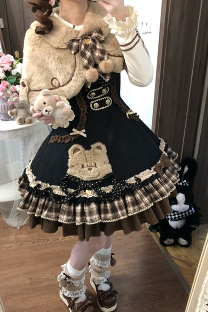 Bear Lolita Jumper Skirt + Top + Cape + Hat