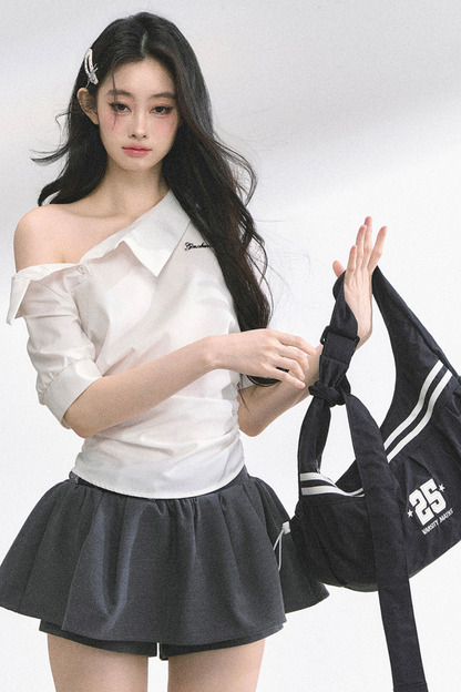 バッグリボンワンショルダートップス