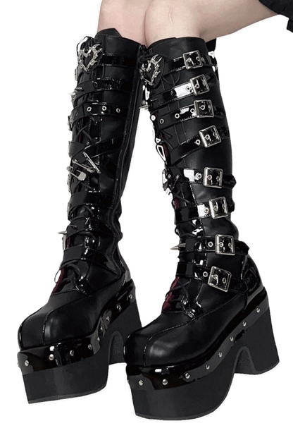 Dark Belt Design Boots