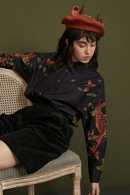 Elegant Fawn Print Shirt