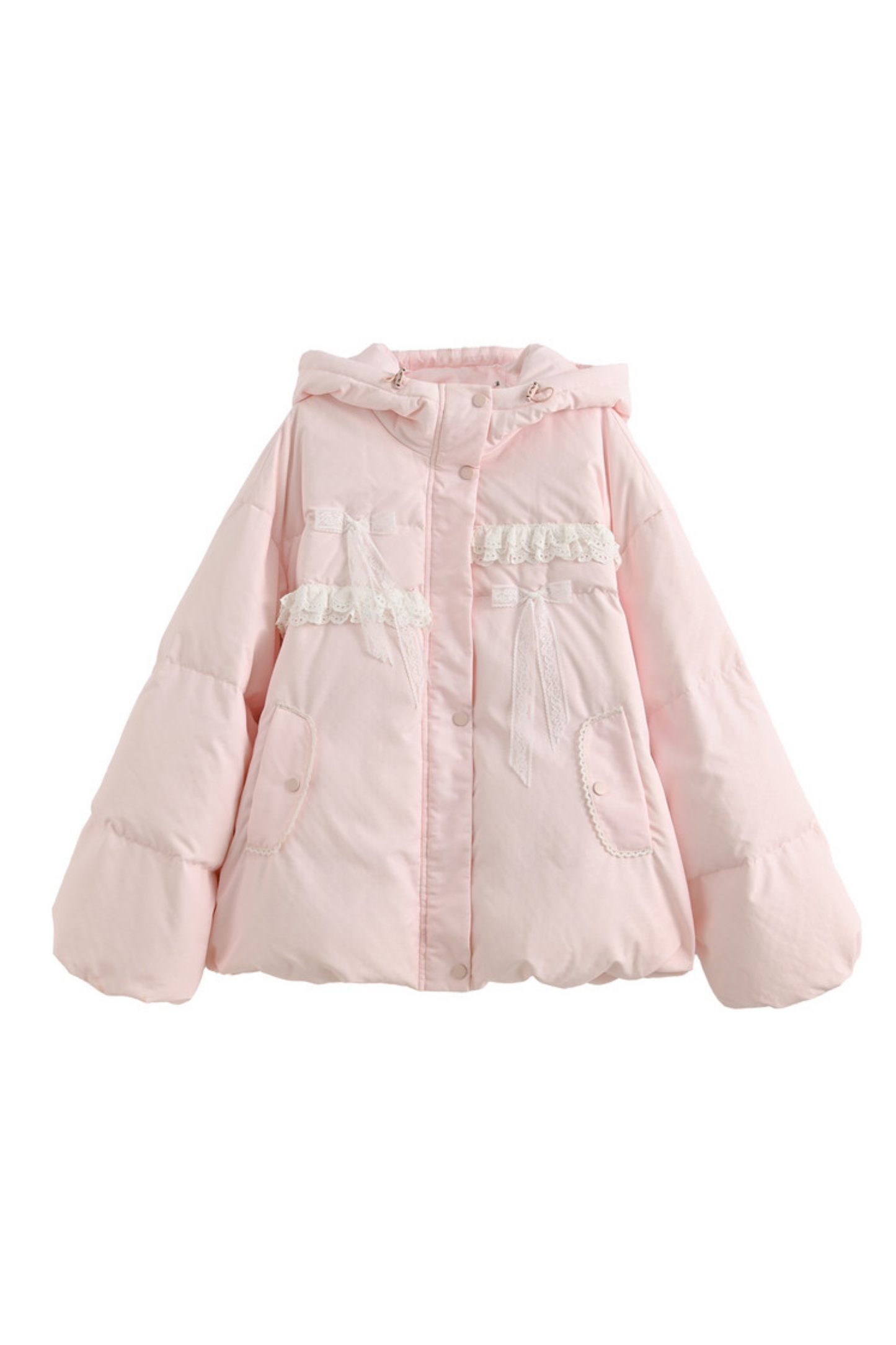 レースフード付きダウンジャケット