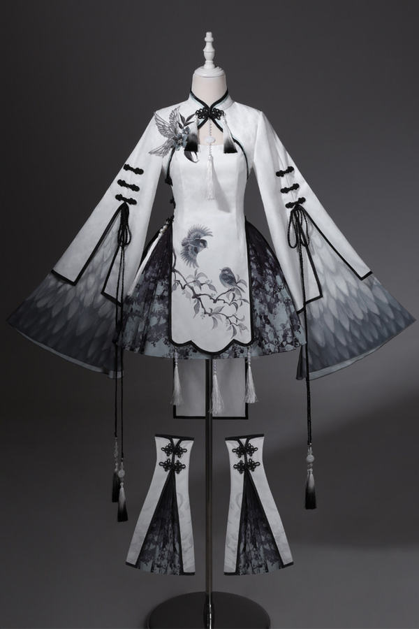 チャイナビッグスリーブケープ+シャツ+ロングスカート+ウエストベルト+チャイナトップス+スカート+キャミソールドレス+レッグウォーマー