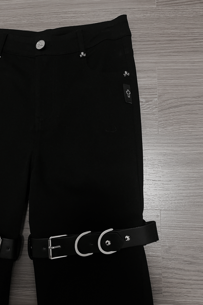 スカルスタッドスタックドパンツ