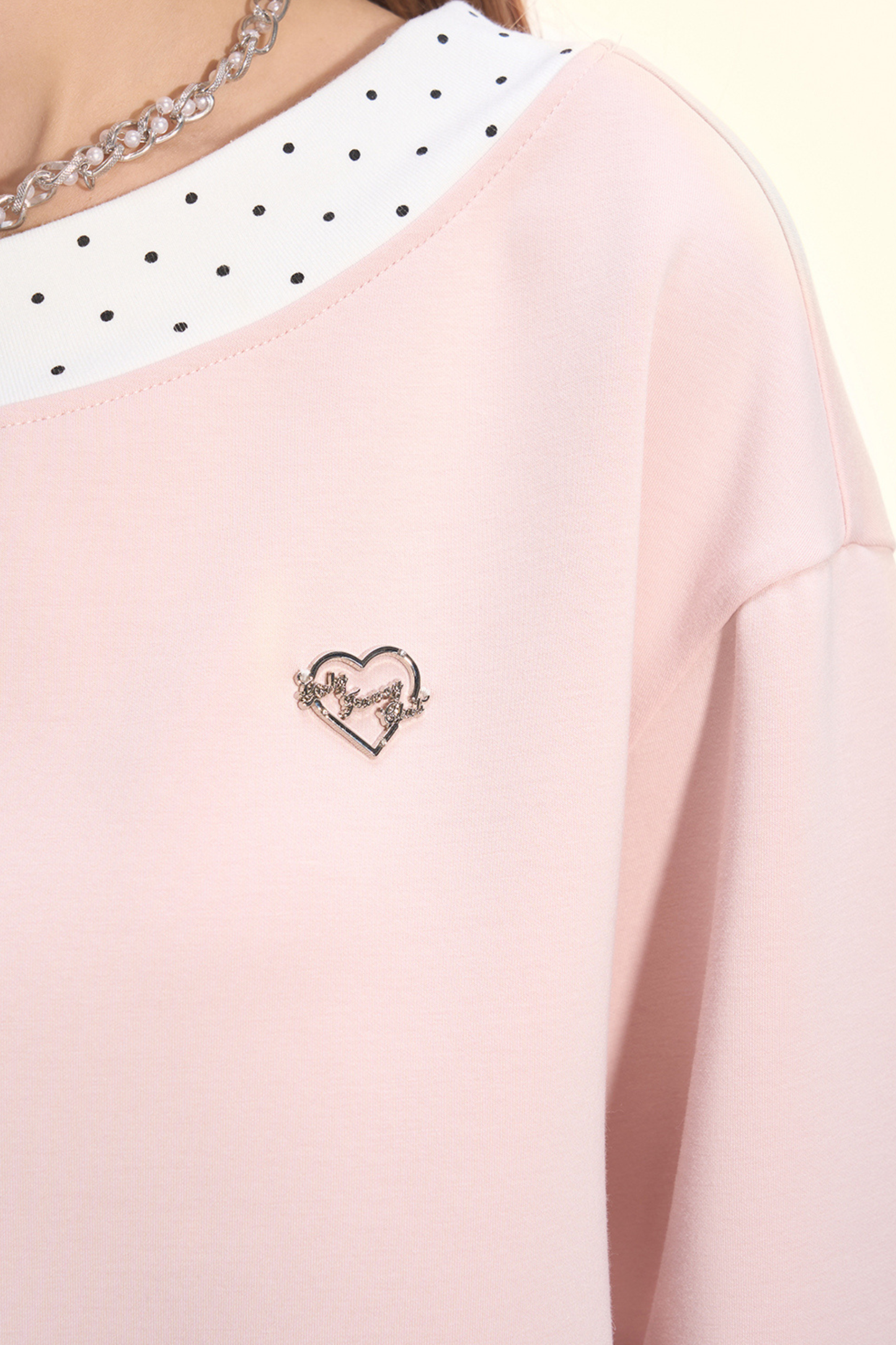 Dot Sweet Cream Pink Sweatshirt