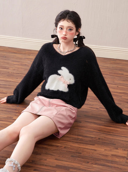 Milky Bunny Sweet Loose Mink Fur Knit