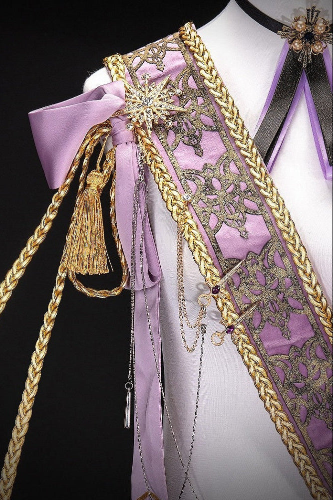 [Pre-order Deadline: December 7] Purple & Gold Royal Prince-Style Military Lolita Coordinated Outfit 1/2 + Full Set, Ouji Fashion