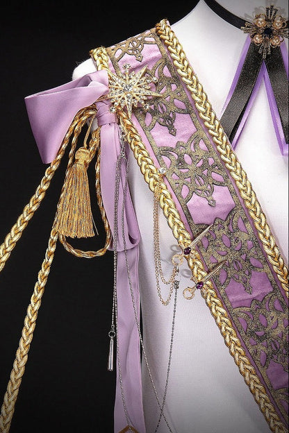 [Pre-order Deadline: December 7] Purple & Gold Royal Prince-Style Military Lolita Coordinated Outfit 1/2 + Full Set, Ouji Fashion
