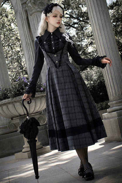 [Reservation product] Gothic School Balloon Volume Skirt+Frill Shirt+Elegant Show