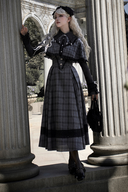 [Reservation product] Gothic School Balloon Volume Skirt+Frill Shirt+Elegant Show