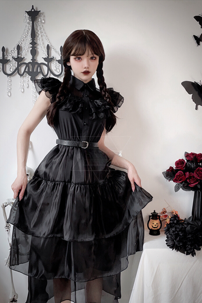 Gothic Addams Family Cosplay Dress