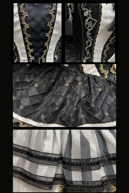 【12月26日予約締切】サーカスシリーズキングブラックアンドホワイトロリータピエロドレス＋フルセットA/B