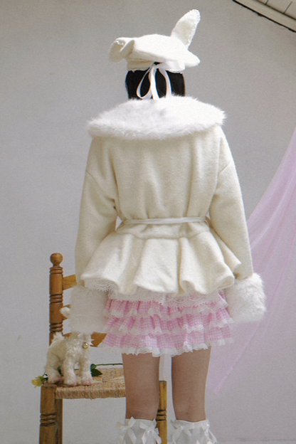 ピンクグラデーションレーススカート