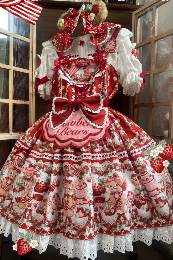 Lolita Striped Strawberry Dress
