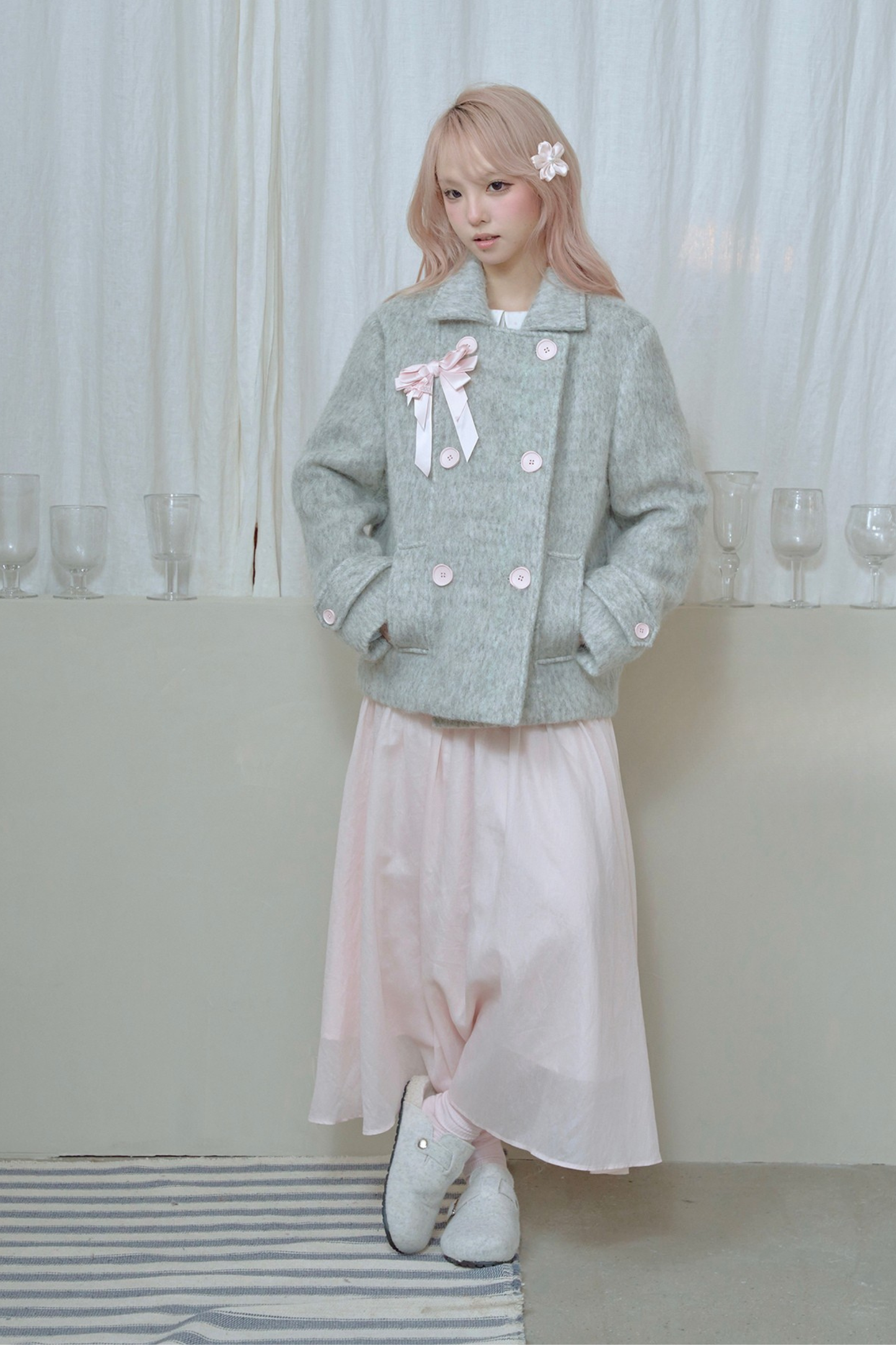 Sweet Double-Breasted Short Coat