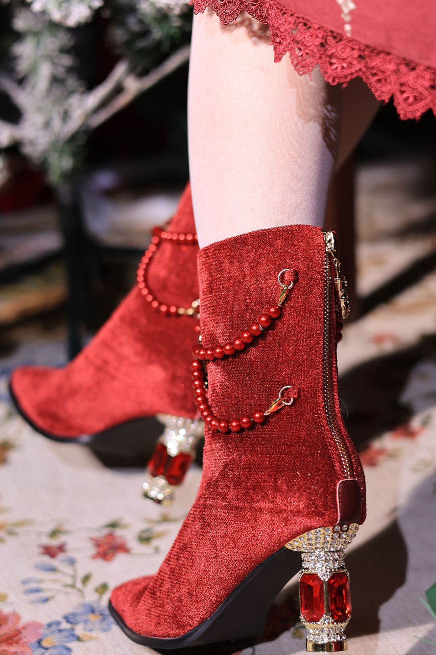 ジェムストーンボーロリータブーツ