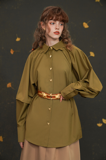 レトロラタンスリーブシャツ