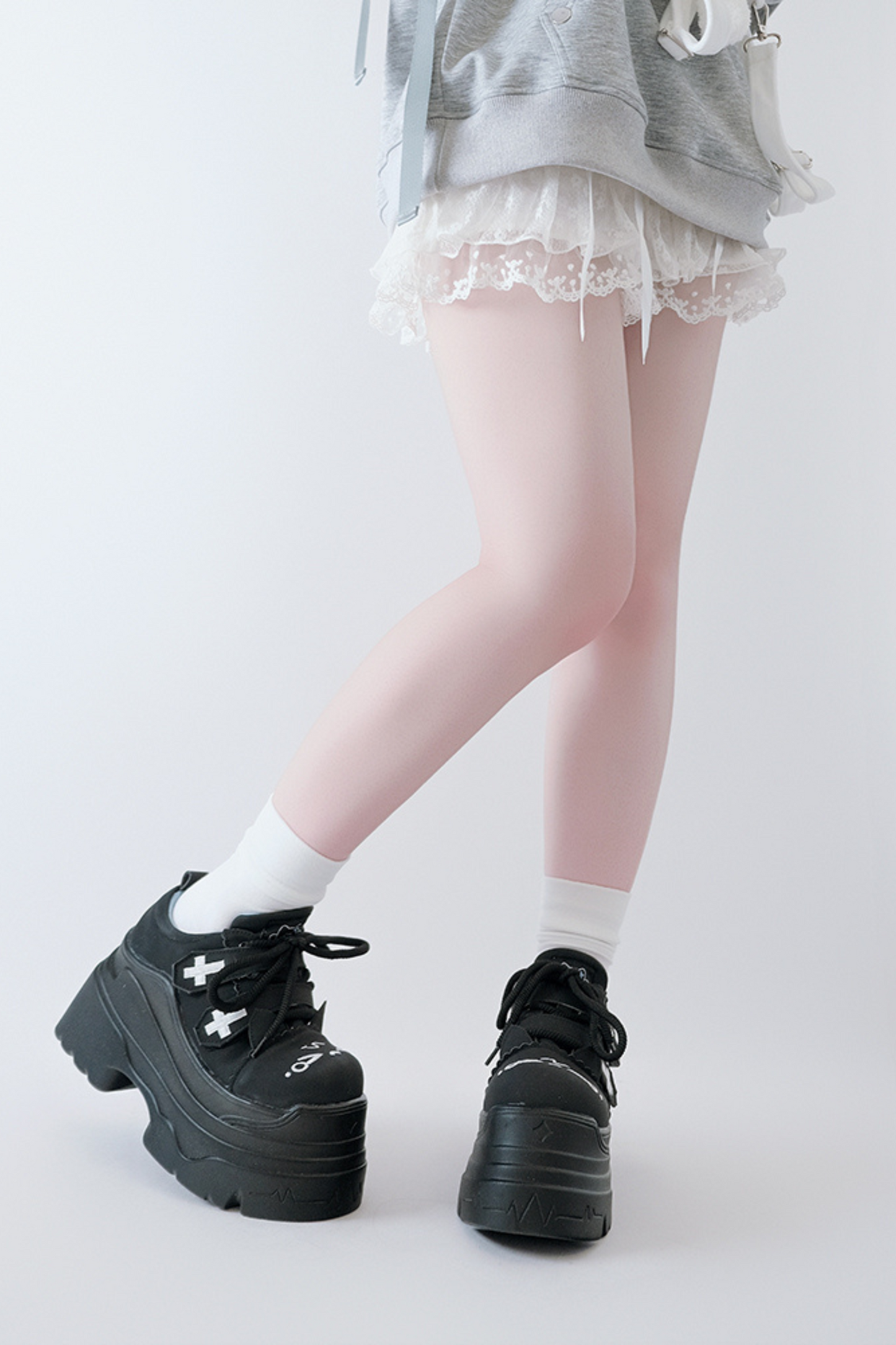 [Angel Neighborhood👼] Subculture cross thick-soled shoes