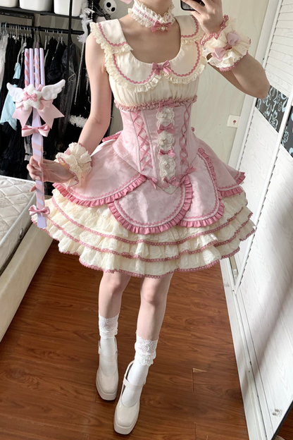 Magical Girl Lolita Dress + Bonnet + Pendant + Sleeves