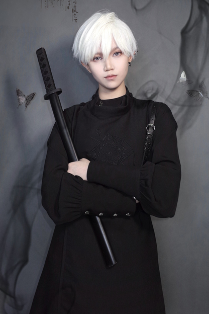 レトロモードスタンドカラーブラウス