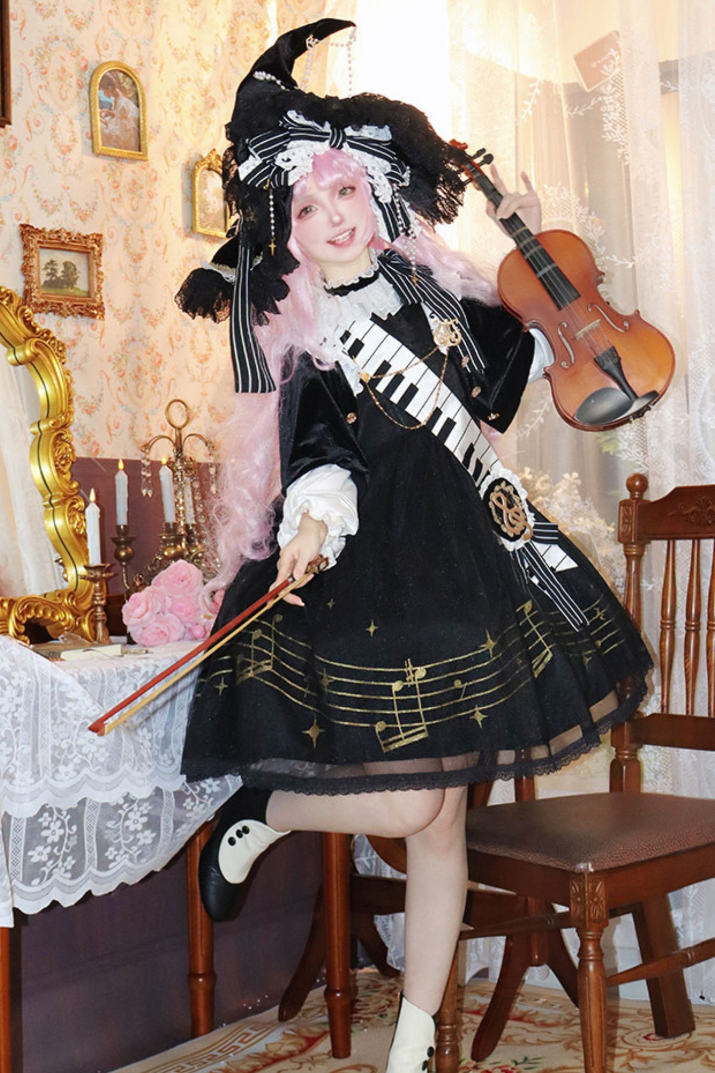 Night Music Lolita Dress + Princess Set + Magic Hat + Headband