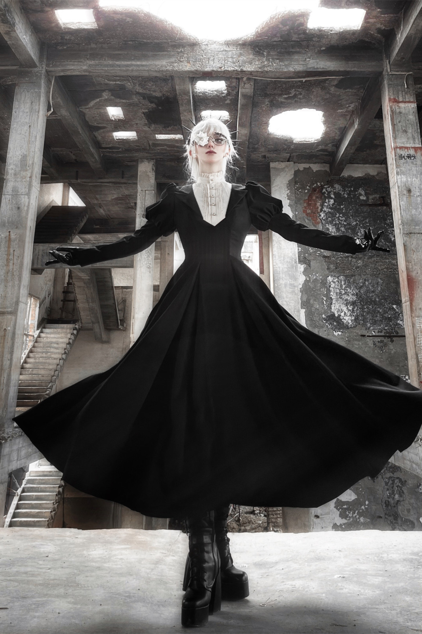 Chic Gothic Flare Long Lolita Dress