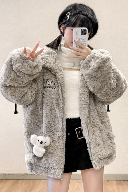 アニマルフード付きコート