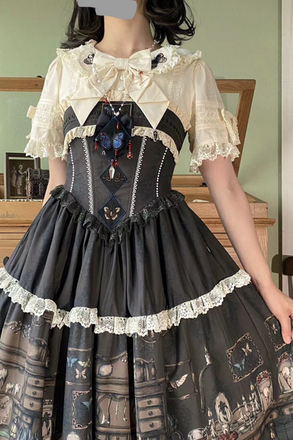 スペルコレクションルームステッチフェイクツーピースドレス