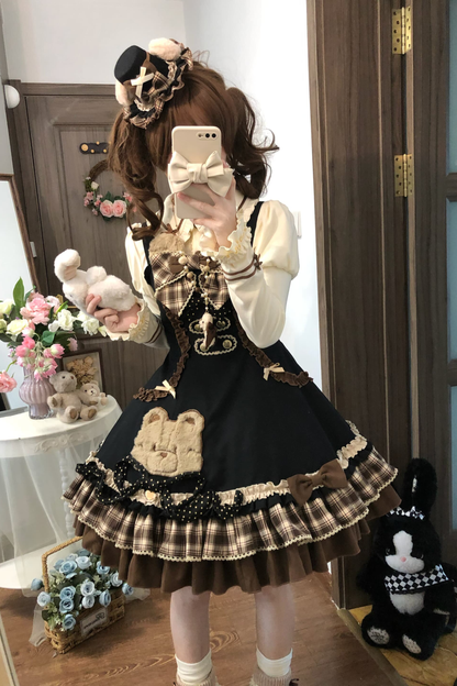 Bear Lolita Jumper Skirt + Top + Cape + Hat