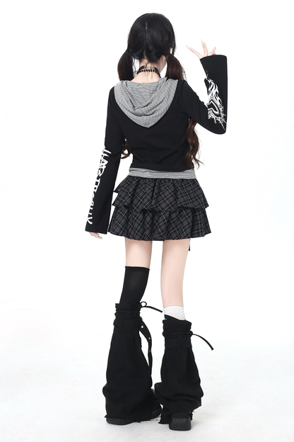 ゴシックアームデザインフードトップス