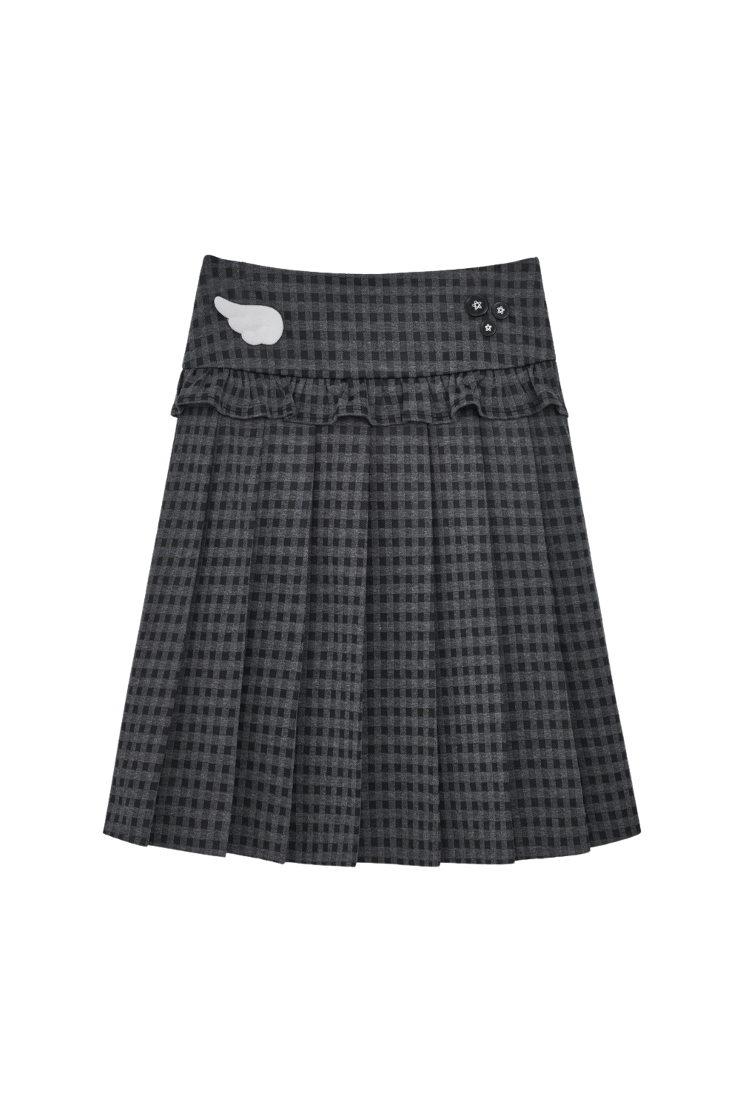 Animal Doll Print Top + Pleated Skirt + Wide Pants + Jacket