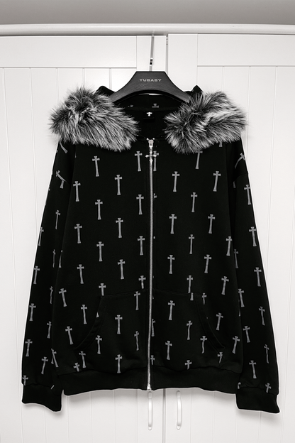 クロスファーフードパーカー