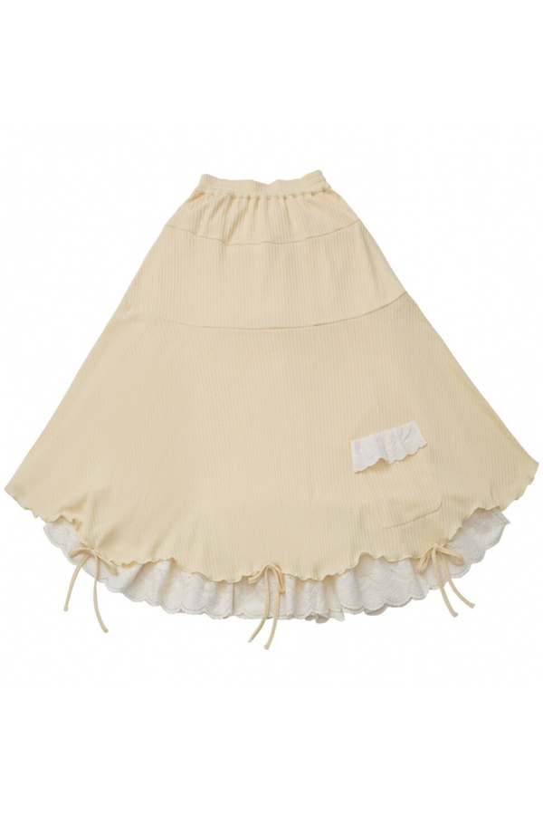 イエローフリルタンクトップ+トップス+スカート