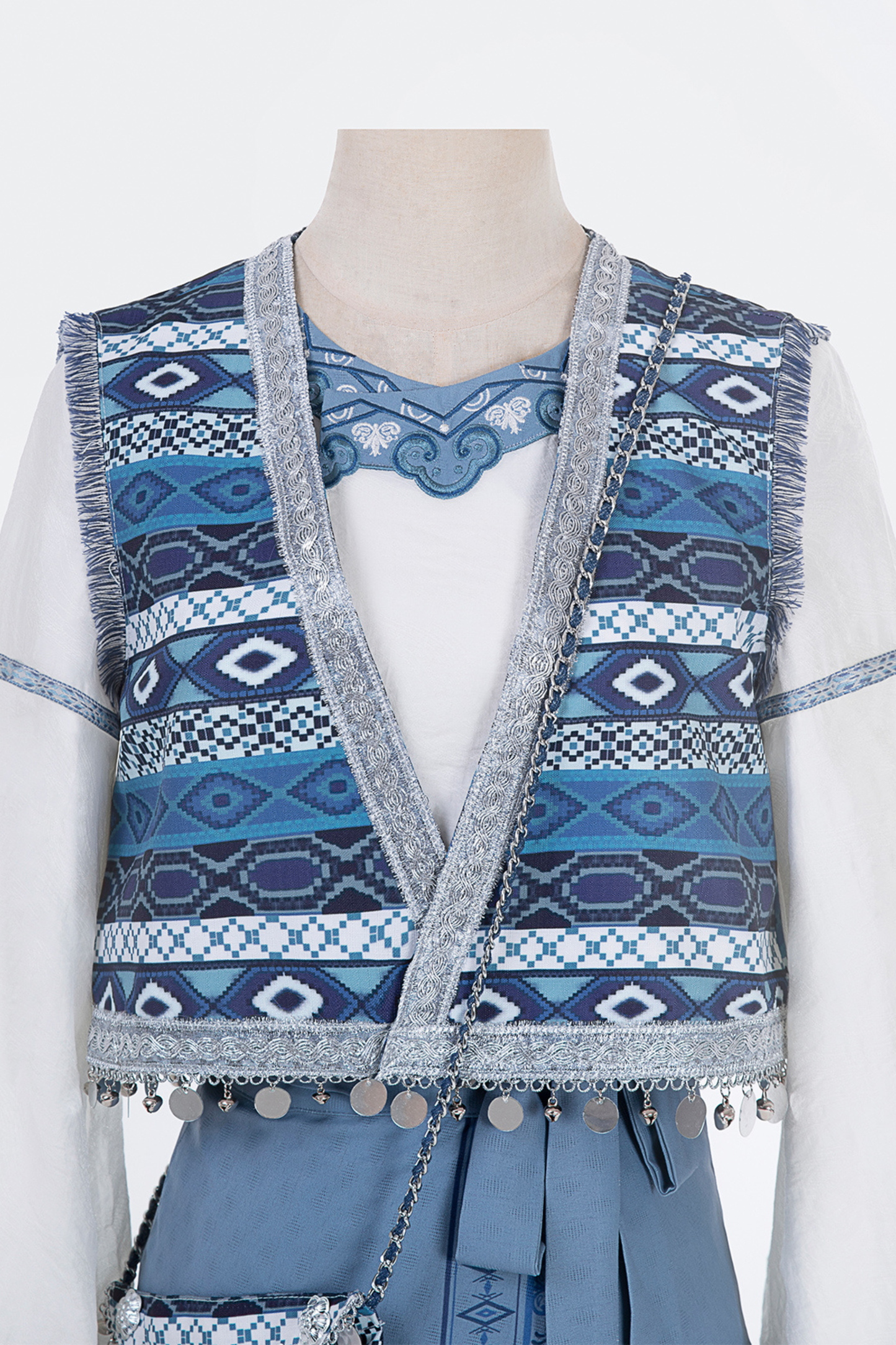Weiyan Hulan ethnic vest + top + skirt + shoulder bag