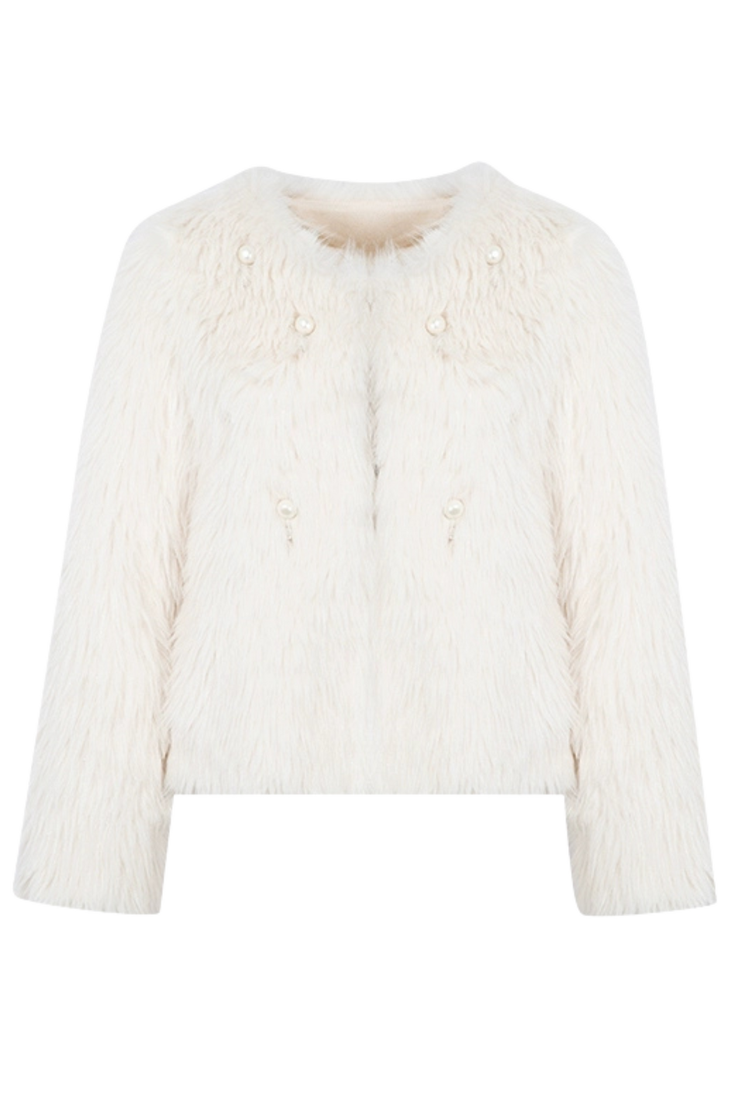 Pearl White Silk Fur Coat