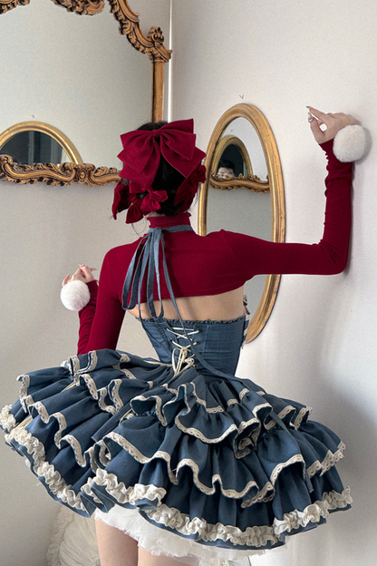 Cherry Rabbit Lolita Dress + Short Cardigan