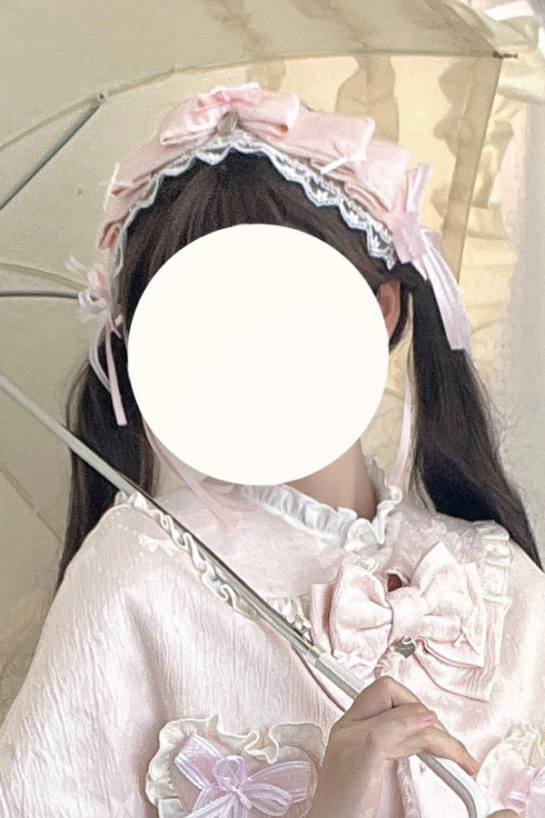 レイヤーフリルスイートプリンセスロリータジャンパースカート+テール+ヘアバンド+ケープ+ボンネット