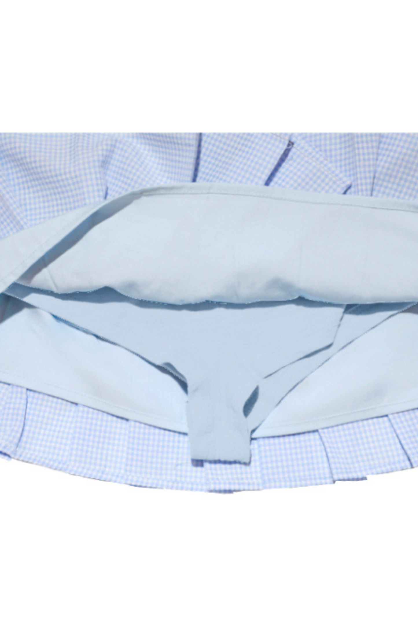 ドリームスターレースブルーチェックトリプルパフィースカート