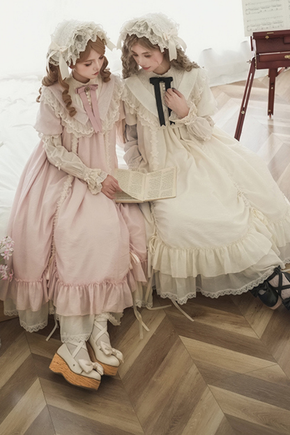 【予約商品】ローズフリルロリータドレス+ドレス＋ベルト＋ブローチ＋リボン＋ヘッドバンド＋スリーブ