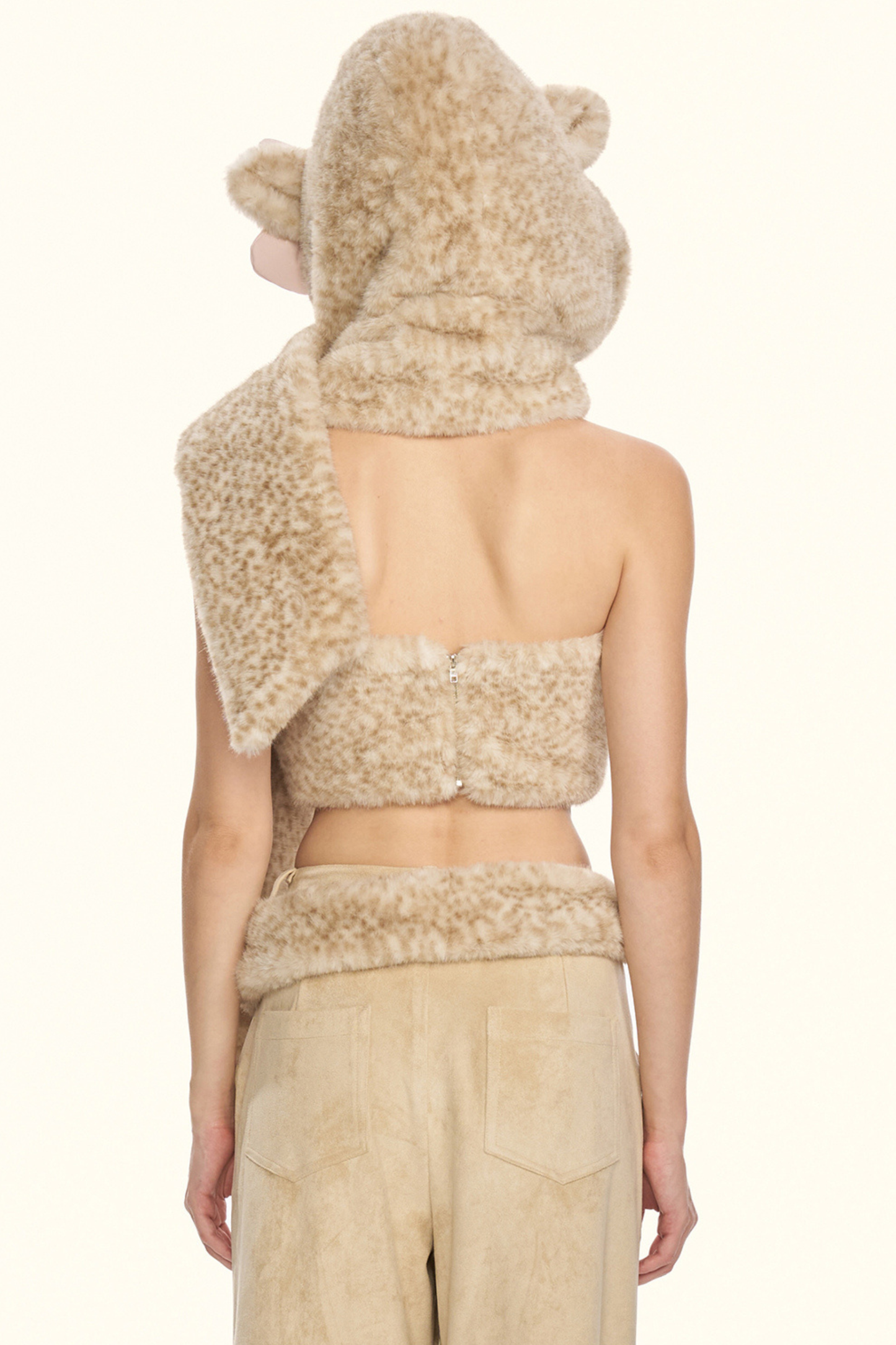 リトルミルクレオパードトップス+パンツ+ハット+ベルト