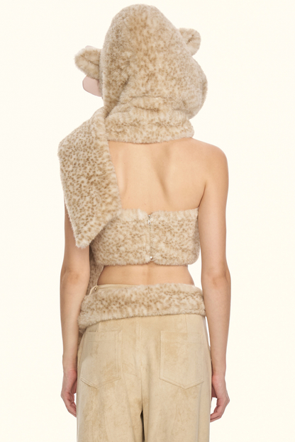 リトルミルクレオパードトップス+パンツ+ハット+ベルト