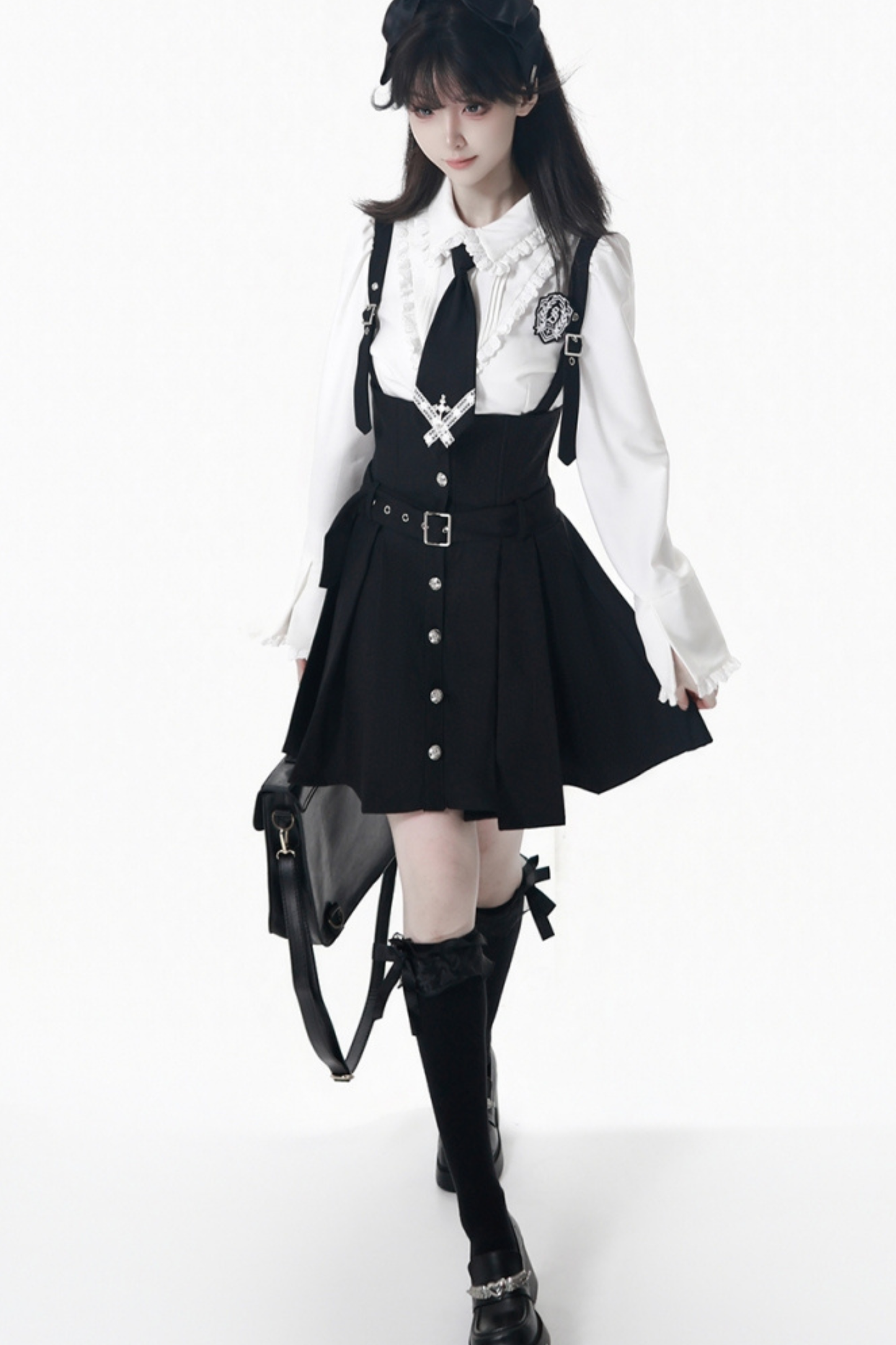 College Jacket + Suskirt + Blouse + Tie