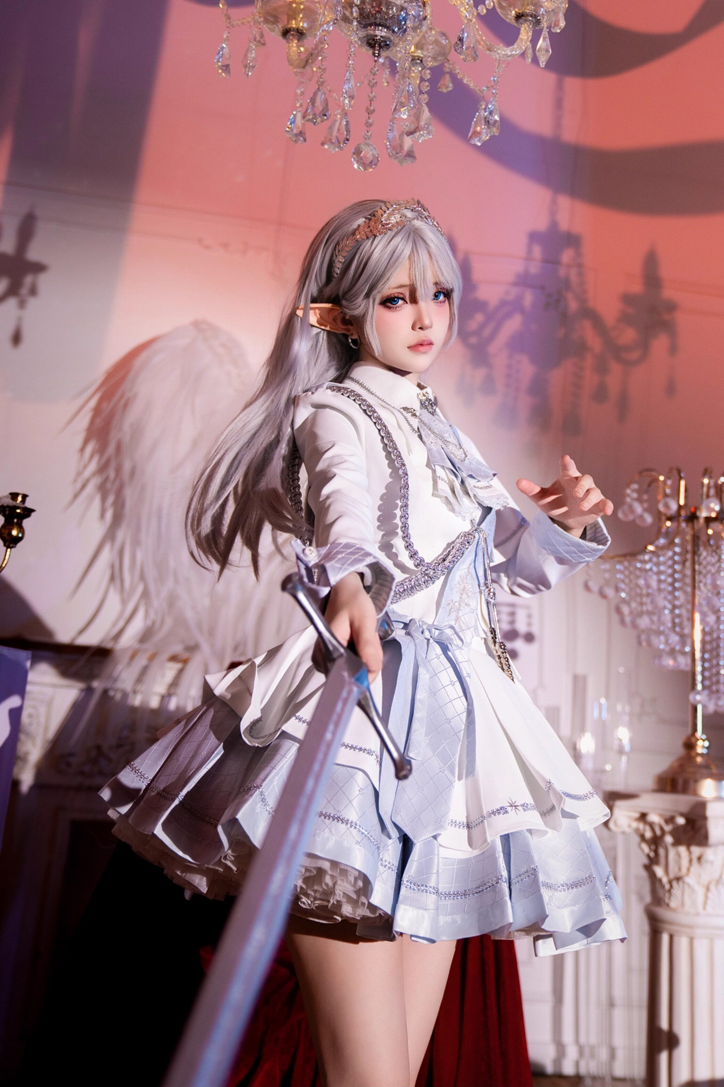 위치스 샤이닝 로리타 탑 + 스커트 + 보닛